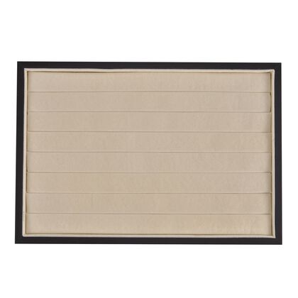 Samt-Ringablage mit 7 Reihen, 35,1x23,9x3cm, Creme