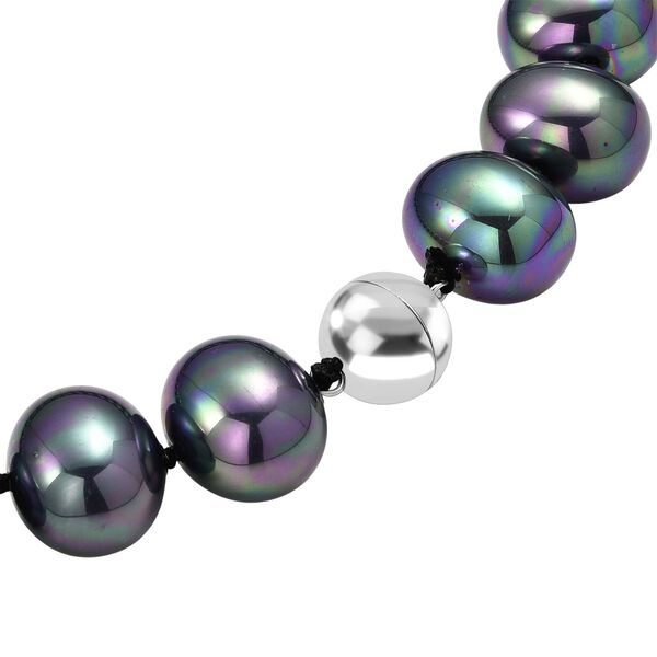 Pfaufarbene Muschelperle Halskette ca. 50 cm 316L Edelstahl image number 5