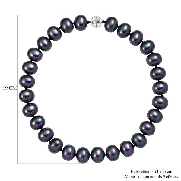 Pfaufarbene Muschelperle Halskette ca. 50 cm 316L Edelstahl image number 6