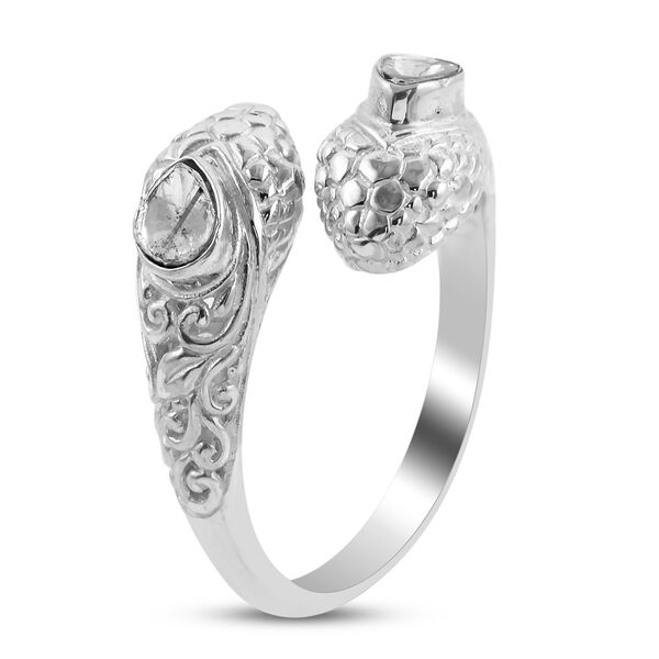 Royal Bali Kollektion - Polki Diamant Bypass-Ring, 925 Silber  ca. 0,36 ct image number 1