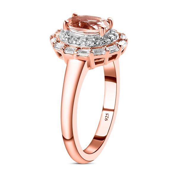 Morganit und wei&szlig;er Zirkon-Ring - 1,27 ct. image number 5