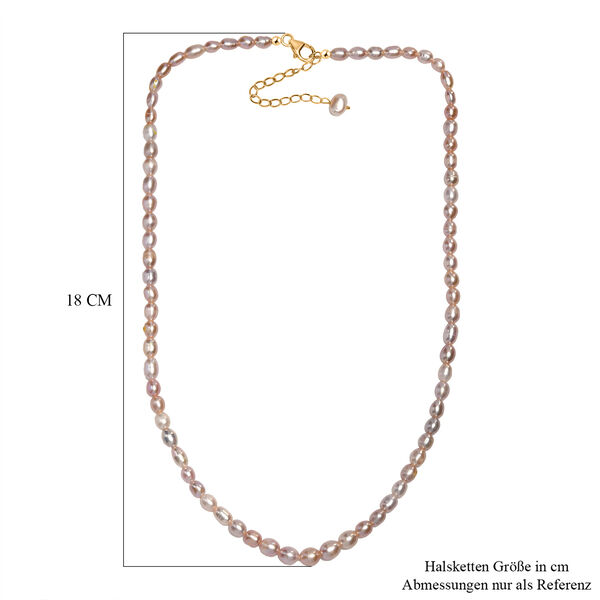 AA Mehrfarbige Perle Halskette, ca. 45 cm 925 Silber 750 Gelbgold Vermeil image number 5