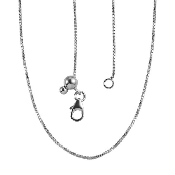 2er-Set Venezianische Box-Kette und Armband, platiniertes Silber image number 4