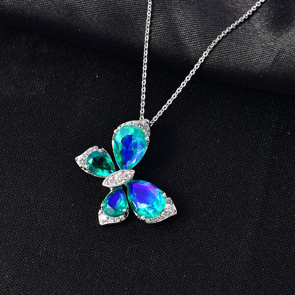 D'Joy Pfau Triplett Quarz und Zirkon Ring und Anh&auml;nger mit 50cm Kette image number 2