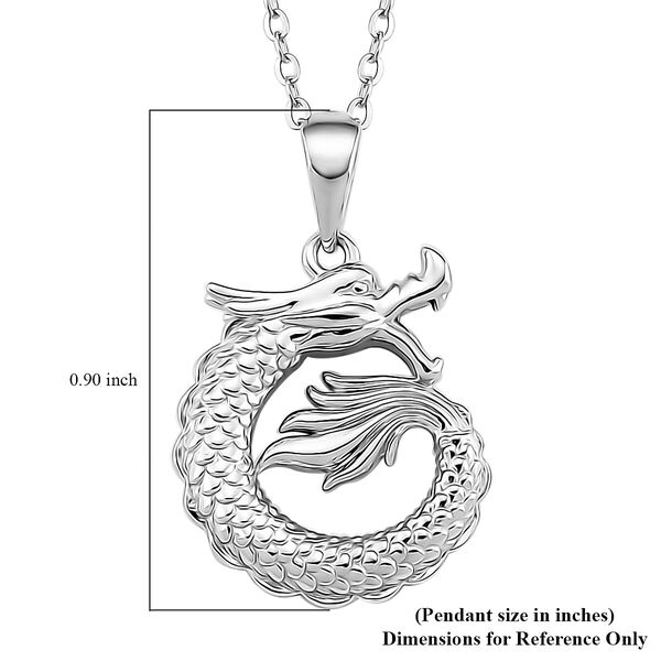 Drachen Anh&auml;nger mit 45cm Kette in 950 Platin image number 4