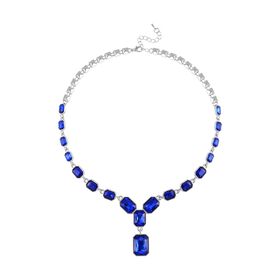 Blauer Kristall Halskette, ca. 50 cm