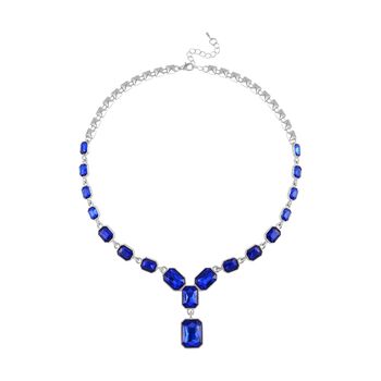 Blauer Kristall Halskette, ca. 50 cm