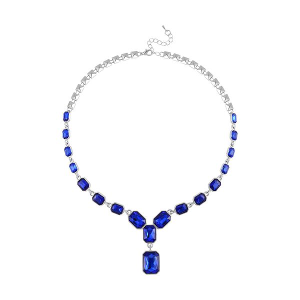 Blauer Kristall Halskette, ca. 50 cm