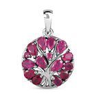 Afrikanischer Rubin (Fissure gefüllt)-Anhänger, 925 Silber platiniert ca. 4,08 ct