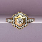 88 Facetten Moissanit Ring 925 Silber vergoldet  ca. 0,71 ct image number 1