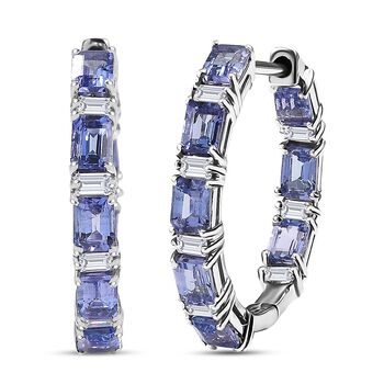 D'Joy AA Tansanit, Moissanit Ohrringe 925 Silber rhodiniert (7-8 Werktage Lieferzeit) ca. 4.22 ct