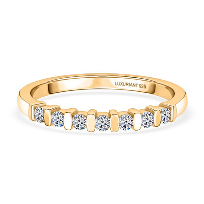 LUXURIANT DIAMOND - Lab Grown Diamant SI-GH Ring 925 Silber 750 Gelb Vergoldet (10 - 15 Werktage Lieferzeit) (Gr&ouml;&szlig;e 19.00) ca. 0.20 ct