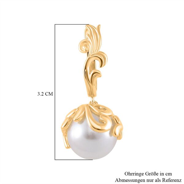 Weiße Muschelkernperle Ohrringe Messing image number 6