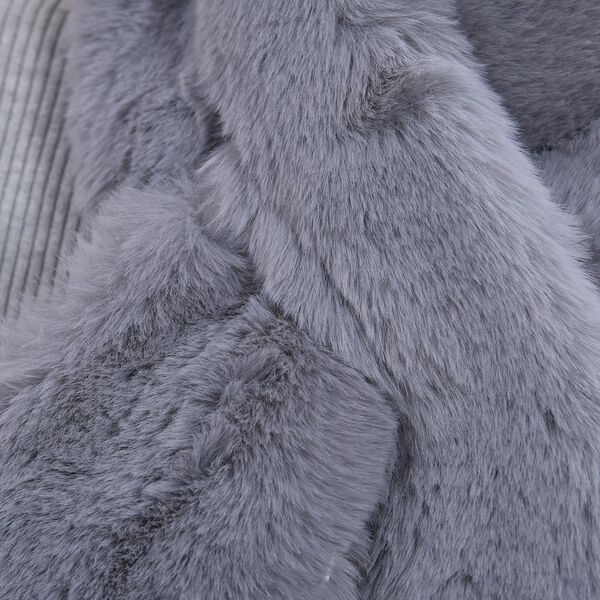 Superweicher Kunstfell Schal, 65x18 cm, Grau image number 4