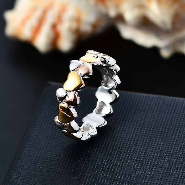 Dreifarbiger Herz-Bandring image number 1