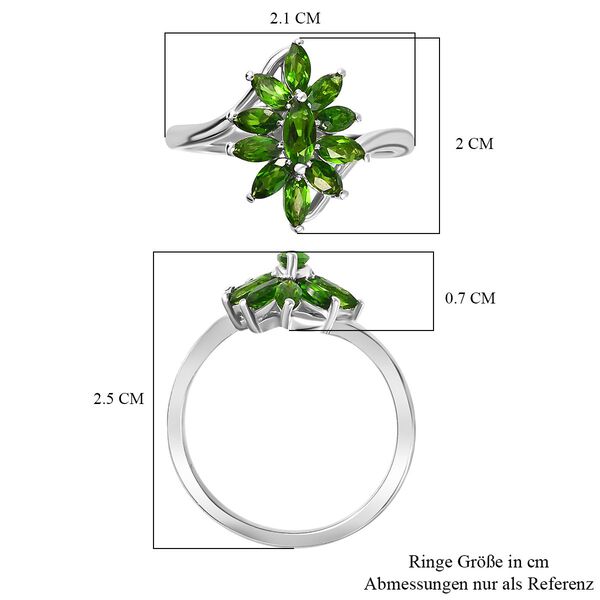 Natürlicher Chromdiopsid Ring 925 Silber rhodiniert (Größe 20.00) ca. 1,13 ct image number 7