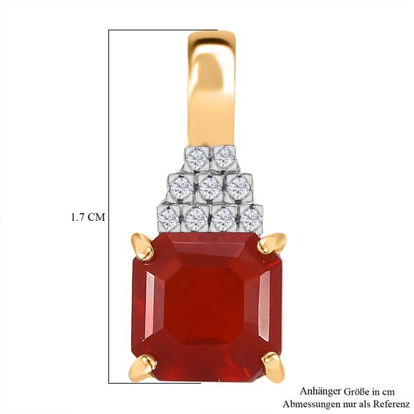 AAA Mexikanischer purpurroter Feueropal und Diamant Anhänger in 585 Gold - 1,40 ct. image number 5