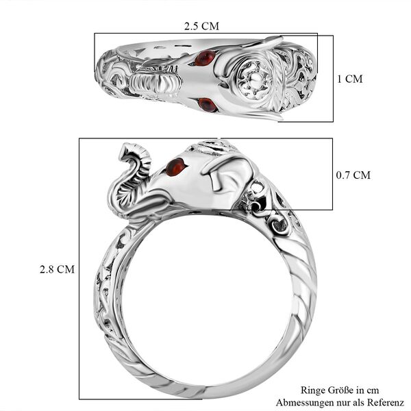 Royal Bali Kollektion- Rhodolith Granat Elefant Ring - 0,10 ct. image number 6