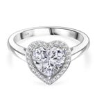 D'Joy GRA zertifiziert Moissanit Ring 925 Silber rhodiniert (Größe 18.00) ca. 2.14 ct