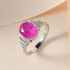 Ilakaka Rosa Saphir und weißer Diamant-Ring, 925 Silber platiniert  ca. 4,01 ct image number 1