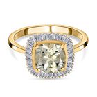 ILIANA AAA Turkizit und weißer Diamant SI G-H Ring, 750 Gelbgold (Größe 21.00) ca. 2.87 ct