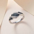 Blauer Diamant P Ring, 925 Silber platiniert (Größe 16.00) ca. 0,33 ct image number 1