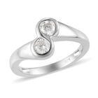 88 Facetten Moissanit Bypass Ring 925 Silber platiniert  ca. 0,46 ct image number 3