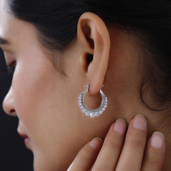 Weiße Zirkonia Ohrringe, Messing, platiniert ca. 4.08 ct image number 3