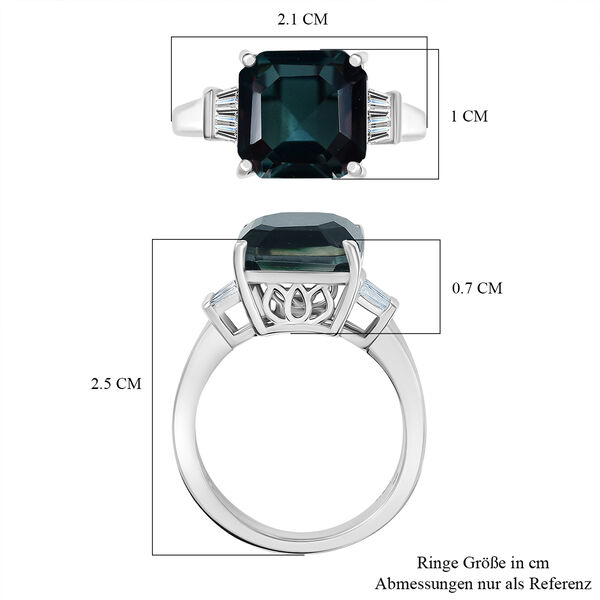 Farbwechsel-Alexandrit-Quarz-Triplette, Wei&szlig;er Topas Ring 925 Silber rhodiniert (Gr&ouml;&szlig;e 18.00) ca. 5.05 ct image number 6