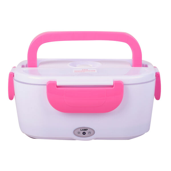 Elektroheizung Lunchbox, Rosa
Material:PP 
Gr&ouml;&szlig;e:23.5*16.5*10.5cm(1.05L)9.25*6.49*4.13INCH
Color:White+red
rating:50W
voltage:110V
2 pin UL plug power cable:100cm
 image number 3