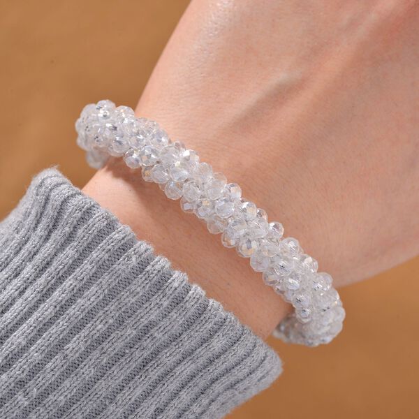 Flexibles, simuliertes mystisches weißes Kristall-Armband image number 2