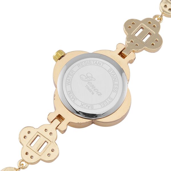 Lila Zirkonia, Wei&szlig;er Kristall Uhren  Std Gelb image number 5