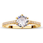 LUSTRO STELLA - weißer Zirkonia-Ring, 925 Silber vergoldet (Größe 16.00) ca. 1,51 ct