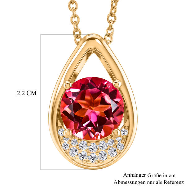 EverTrue Sunset Triplett Quarz und Zirkon Anh&auml;nger mit 50cm Kette - 4,35 ct. image number 6