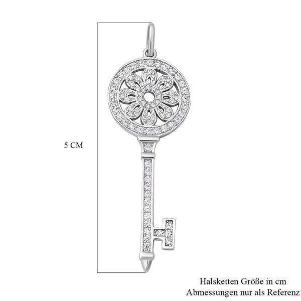 Lustro Stella - Wei&szlig;er Zirkonia Schl&uuml;ssel-Anh&auml;nger, 925 Silber rhodiniert ca. 1.21 ct image number 4