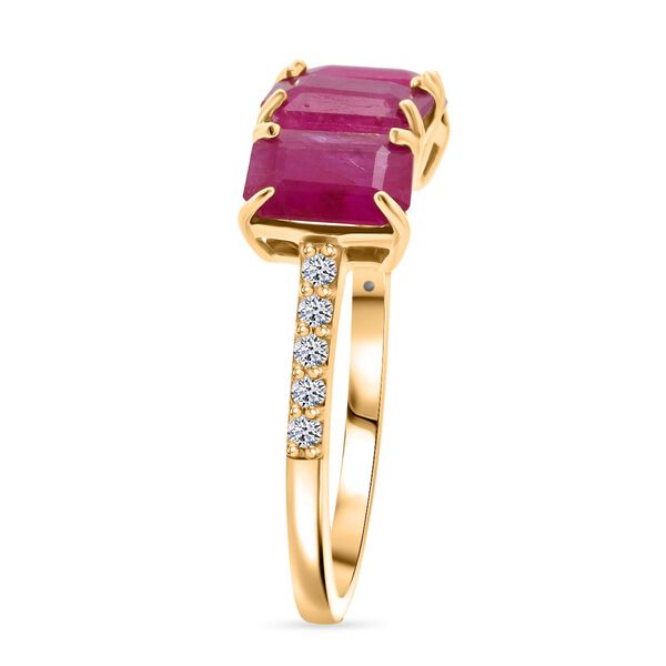AAA Burma Rubin und Diamant Ring in 375 Gold - 3,44 ct. image number 4