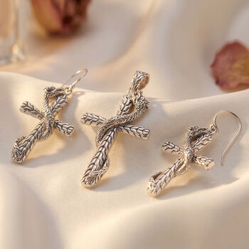 Royal Bali Kollektion- Anh&auml;nger und Ohrringe in 925 Silber