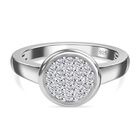 88 Facetten Moissanit Ring 925 Silber platiniert (Gr&ouml;&szlig;e 16.00) ca. 0,29 ct
