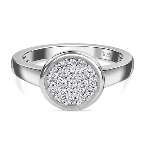 88 Facetten Moissanit Ring 925 Silber platiniert  ca. 0,29 ct image number 0
