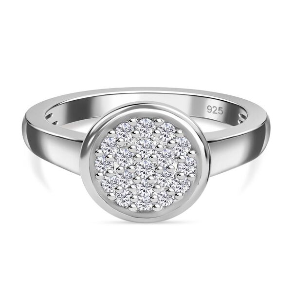 88 Facetten Moissanit Ring 925 Silber platiniert  ca. 0,29 ct image number 0