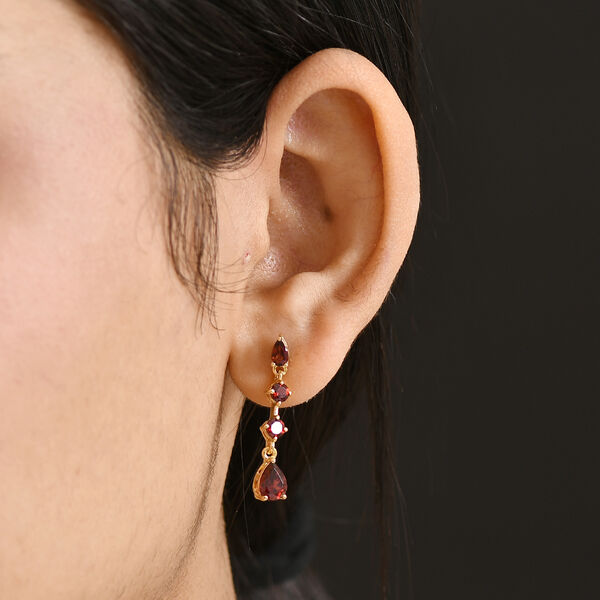 EVER TRUE Mosambik Granat Ohrringe Nickelfreies Messing ca. 3,12 ct. image number 2