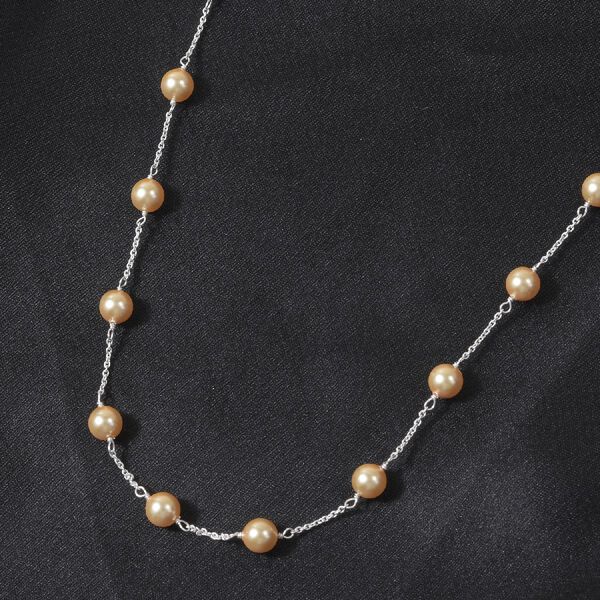 LUSTRO STELLA österreichische, goldene Perle Kristall 45 Cms Halskette- 27,5 ct. image number 3