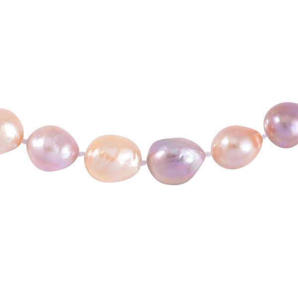 Mehrfarbige Edison Perle Halskette, (11-16mm), ca. 50 cm 585 Gold vergoldet image number 3