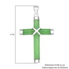 Grüner Jade Kreuz-Anhänger, gefärbt, 925 Silber rhodiniert ca. 5,00 ct image number 4