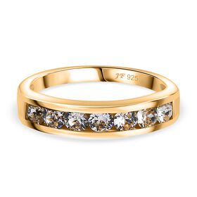 J Francis gefertigt mit SWAROVSKI- Weißer Swarovski Kristall Ring, 925 Silber vergoldet