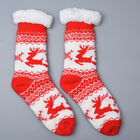 1 Paar rutschfeste Haus Socken mit Jojoba Infusion und Sherpa Futter, Einheitsgröße 24x23x12 cm, Rot und Weiß image number 0