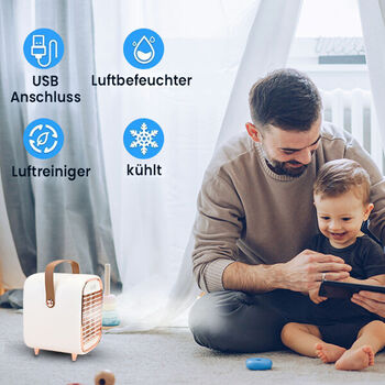 Luftk&uuml;hler mit Nebelspray und USB-Kabel, Cr&egrave;me