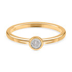 Weißer Diamant I2 Ring, 925 Silber Gelbgold Vermeil, (Größe 18.00) ca. 0.05 ct