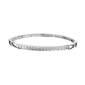 Weißer Diamant Armreif ca. 19 cm Messing