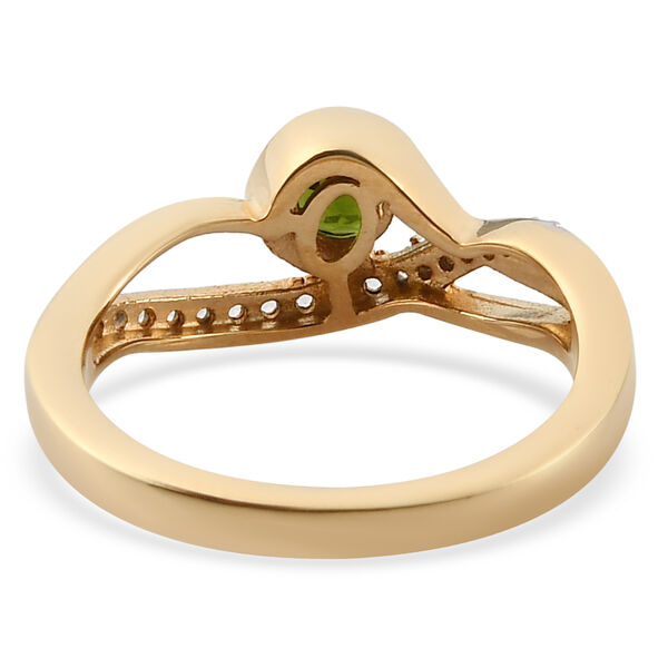 Natürlicher Chromdiopsid und Zirkon Ring 925 Silber vergoldet  ca. 0,53 ct image number 4